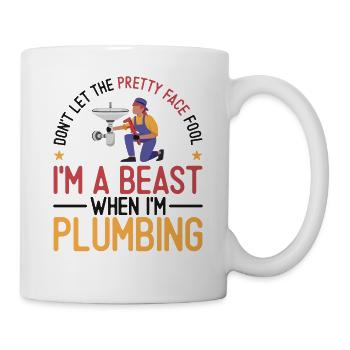 Plombier de plomberie femme Ne laissez pas - Mug blanc - blanc - Droite