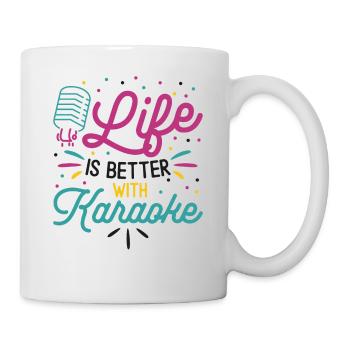 Karaoke Singer 80s Retro Life Is - Tasse - Weiß - Rechts