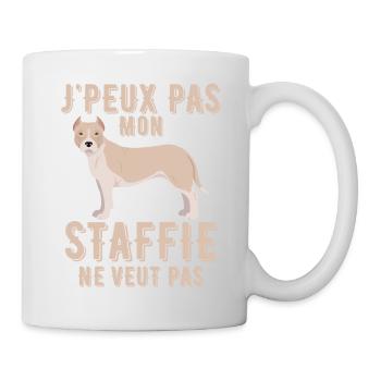 STAFFIE chien de race - Mug blanc - blanc - Droite