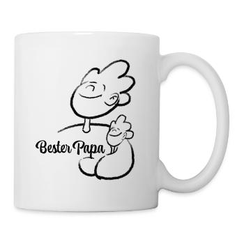 Bester Papa und Sohn Illustration - Tasse - Weiß - Rechts