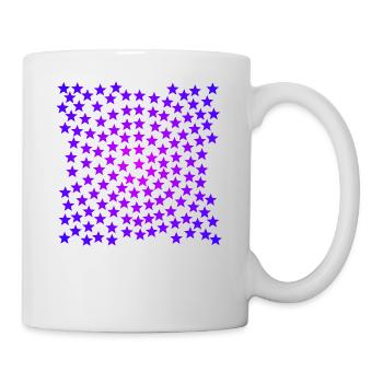 Sterne rosa lila violett pink Geschenkidee - Tasse - Weiß - Rechts