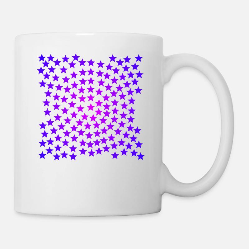 Sterne rosa lila violett pink Geschenkidee - Tasse - Weiß