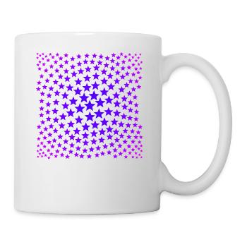 Sterne rosa lila Geschenkidee violett pink - Tasse - Weiß - Rechts