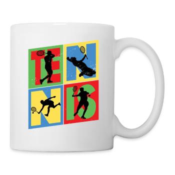 Tennis Tennis Player Vintage Retro Colorful - Mug - white - Right