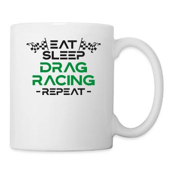 Dragster course voiture manger dormir - Mug blanc - blanc - Droite