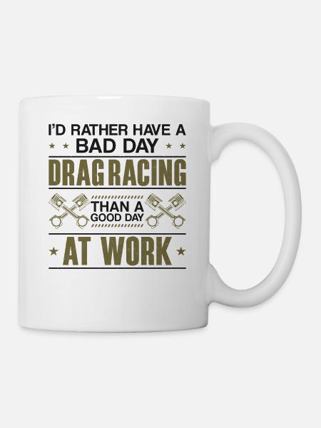 Voiture de course de dragster que je préférerais - Mug blanc - blanc