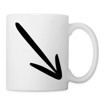 Flèche dessin croquis noir - Mug blanc - blanc - Droite