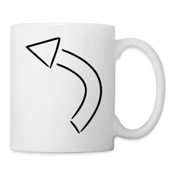 Flèche dessin croquis noir - Mug blanc - blanc - Droite