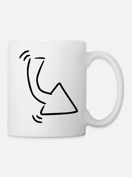 Arrow drawing sketch black - Mug - white