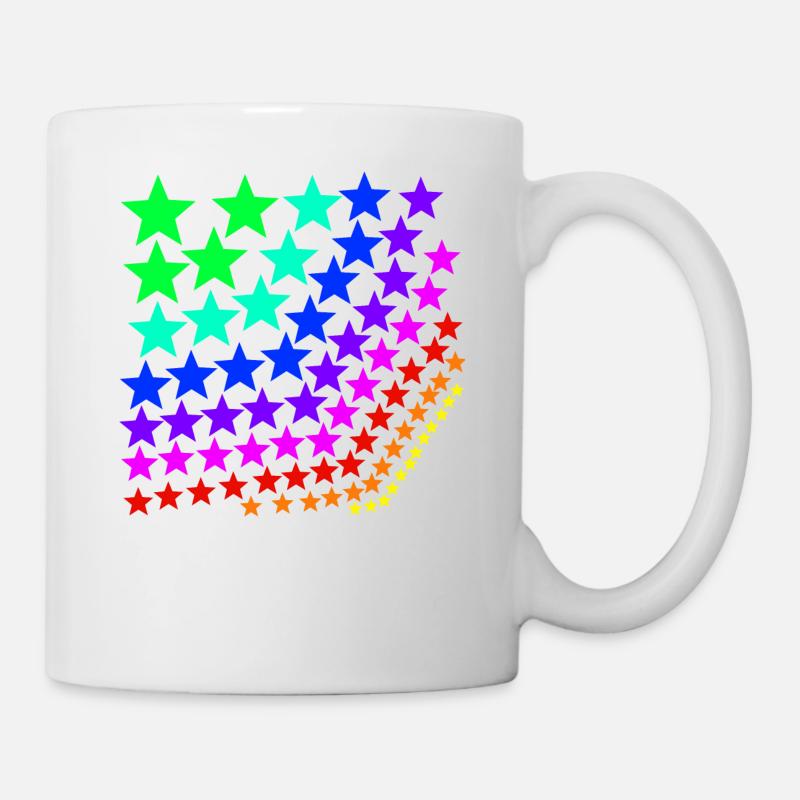 Bunte Sterne Regenbogen - Tasse - Weiß