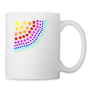 Sterne bunt Regenbogen Geschenkidee - Tasse - Weiß - Rechts