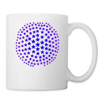 Sterne blau lila Geschenkidee - Tasse - Weiß - Rechts