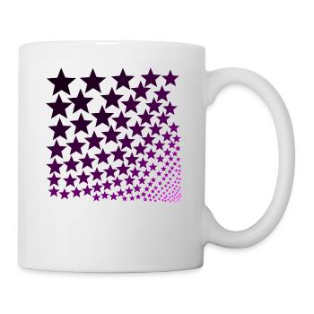 Sterne lila rosa Geschenkidee - Tasse - Weiß - Rechts