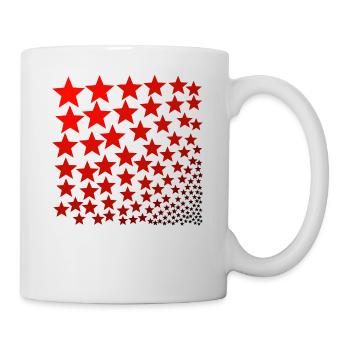Sterne rot Geschenkidee - Tasse - Weiß - Rechts
