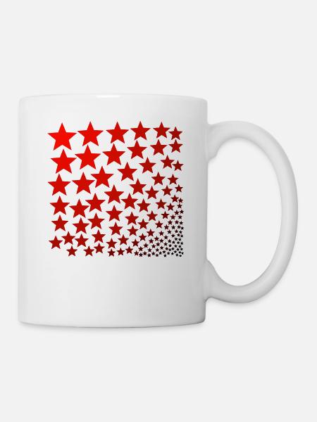 Sterne rot Geschenkidee - Tasse - Weiß