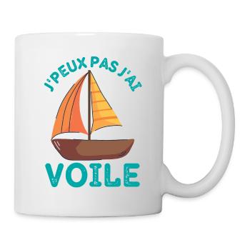 Bateau à voile 1 - Mug blanc - blanc - Droite