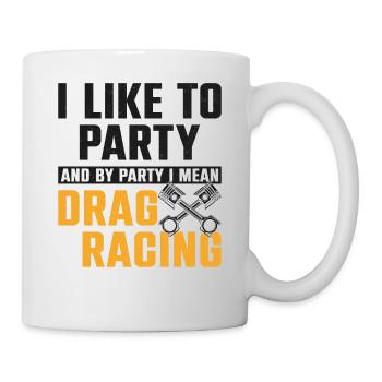 Voiture de course de dragster que j’aime - Mug blanc - blanc - Droite