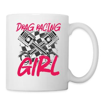 Drag Racing Race Car Girl Vintage - Tasse - Weiß - Rechts
