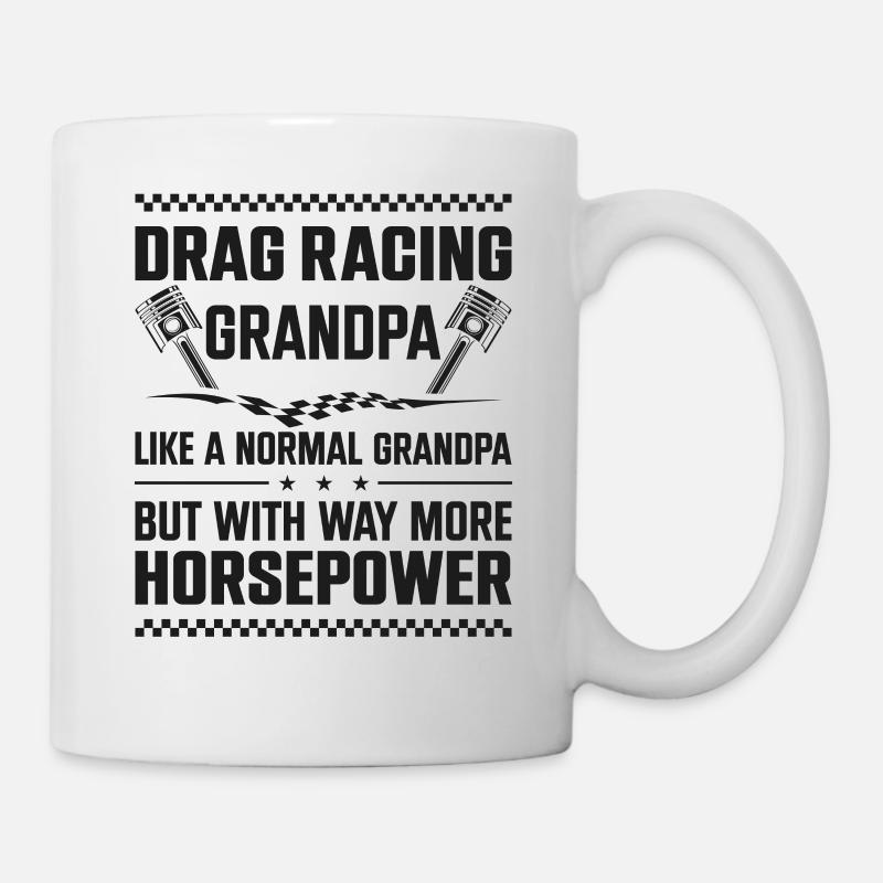Grand-père de voiture de course de dragster - Mug blanc - blanc