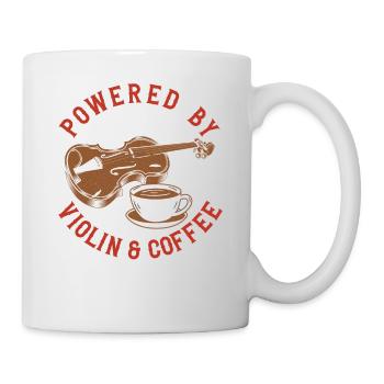 Violin Violinist Coffee Powered By - Tasse - Weiß - Rechts