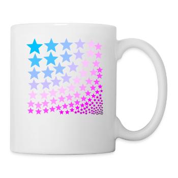 Stars blue pink pink turquoise gift idea - Mug - white - Right