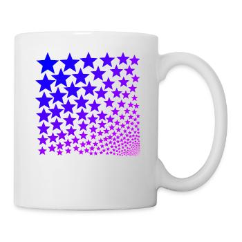 Sterne rosa pink lila violett Geschenkidee - Tasse - Weiß - Rechts