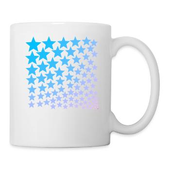 Stars turquoise light blue pink pink gift idea - Mug - white - Right