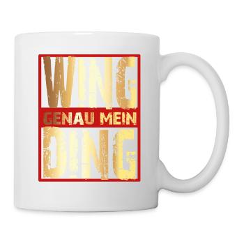 Wing genau mein Ding gold / Gold Wing / Goldwing - Tasse - Weiß - Rechts