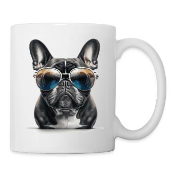 bouledogue avec lunettes de soleil humour - Mug blanc - blanc - Droite