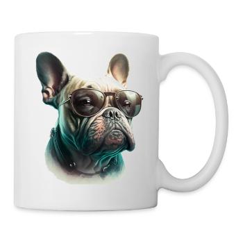 bouledogue avec lunettes de soleil humour - Mug blanc - blanc - Droite