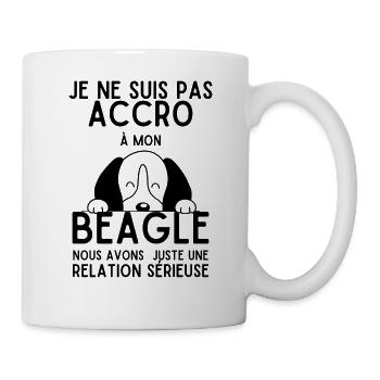 Je ne suis pas accro à mon beagle 1 - Mug blanc - blanc - Droite