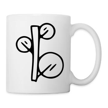 Plant drawing nature sketch black - Mug - white - Right