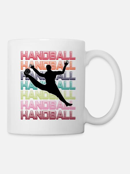 Handball goalkeeper with colorful background - Mug - white