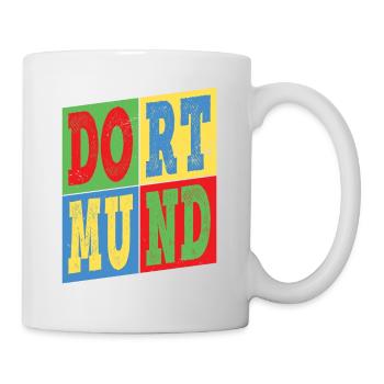 Dortmund Deutschland Stadt Bunt Skyline Heimat - Tasse - Weiß - Rechts