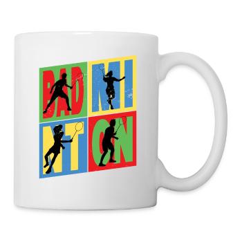 Badminton Federball Sport Spieler Vintage Retro - Tasse - Weiß - Rechts