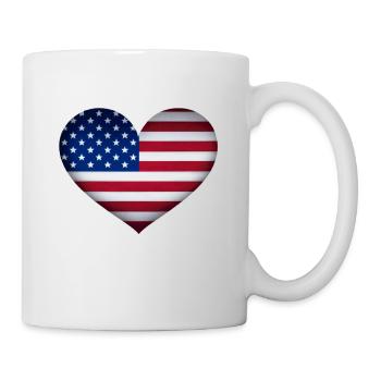 USA Flagge Geschenkidee Fahne Amerika amerikanisch - Tasse - Weiß - Rechts