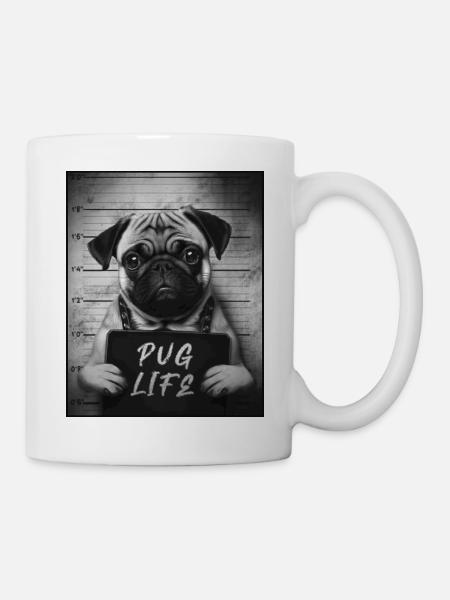 Pug Mugshot - Pug Life - Tasse - Weiß