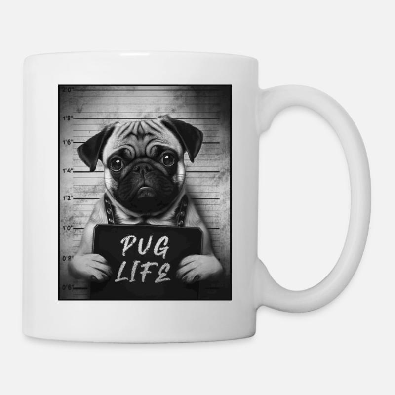 Pug Mugshot - Pug Life - Tasse - Weiß