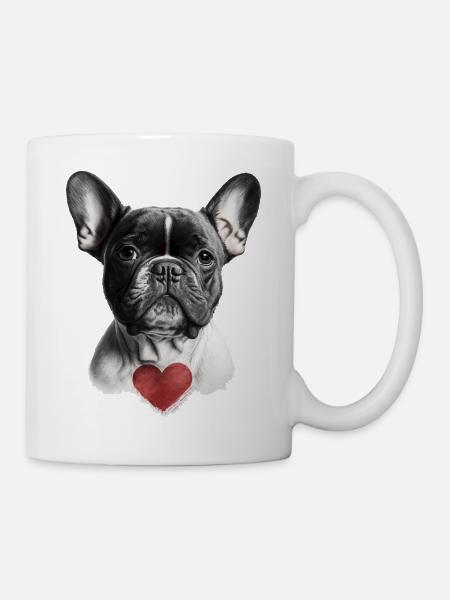 bébé bouledogue mignon cadeau chien - Mug blanc - blanc