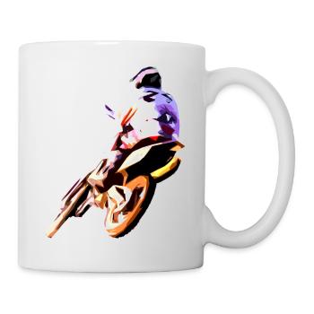 Motocross Racing T-Shirt Enduro T Shirt Supercross - Tasse - Weiß - Rechts
