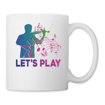 Violon Violoniste Rétro Années 80 90s - Mug blanc - blanc - Droite