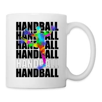 buntes Handball Motiv Geschenk Handballer Torwart - Tasse - Weiß - Rechts