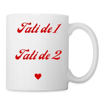 tati de 1 c'est bien mais de 2 c'est mieux - Mug blanc - blanc - Droite