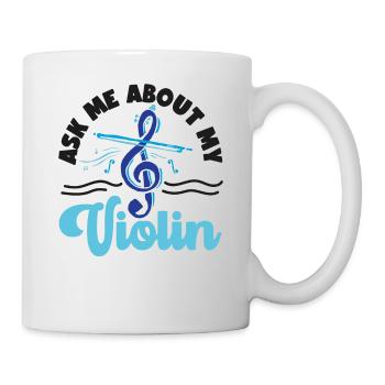 violoniste Demandez-moi à propos de mon - Mug blanc - blanc - Droite