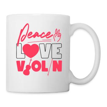 Violon Violoniste Fille Peace Love - Mug blanc - blanc - Droite