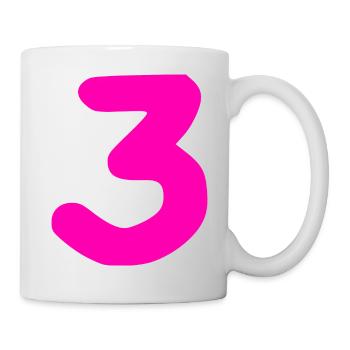 3 ans anniversaire rose - Mug blanc - blanc - Droite