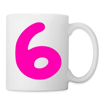 6 ans anniversaire rose - Mug blanc - blanc - Droite