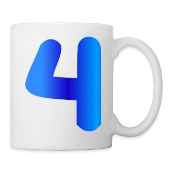4 ans anniversaire bleu - Mug blanc - blanc - Droite