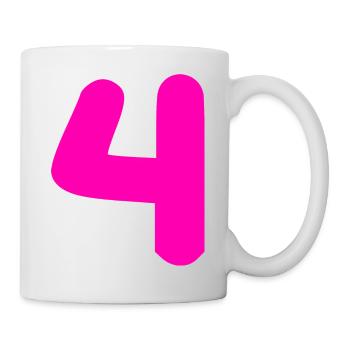 4 ans anniversaire rose - Mug blanc - blanc - Droite