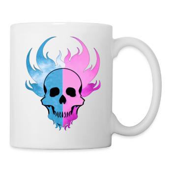 Fire Skull Smoke Pink Skeleton Flames 4 - Mug - white - Right
